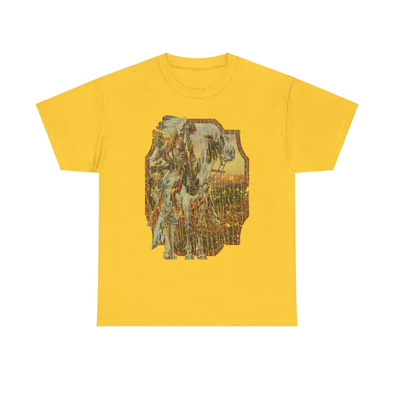 Load image into Gallery viewer, Native Sunset 1973 Native American Indian Horseback T-shirt