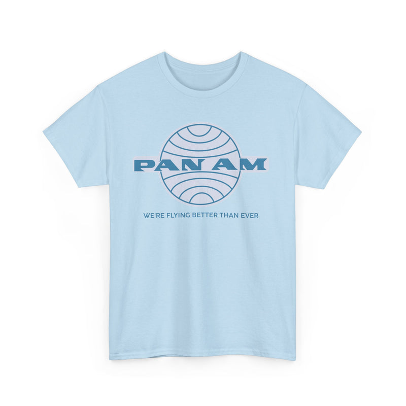 Load image into Gallery viewer, Pan Am Classic Blue Globe Logo Flying Better Than Ever T-shirt