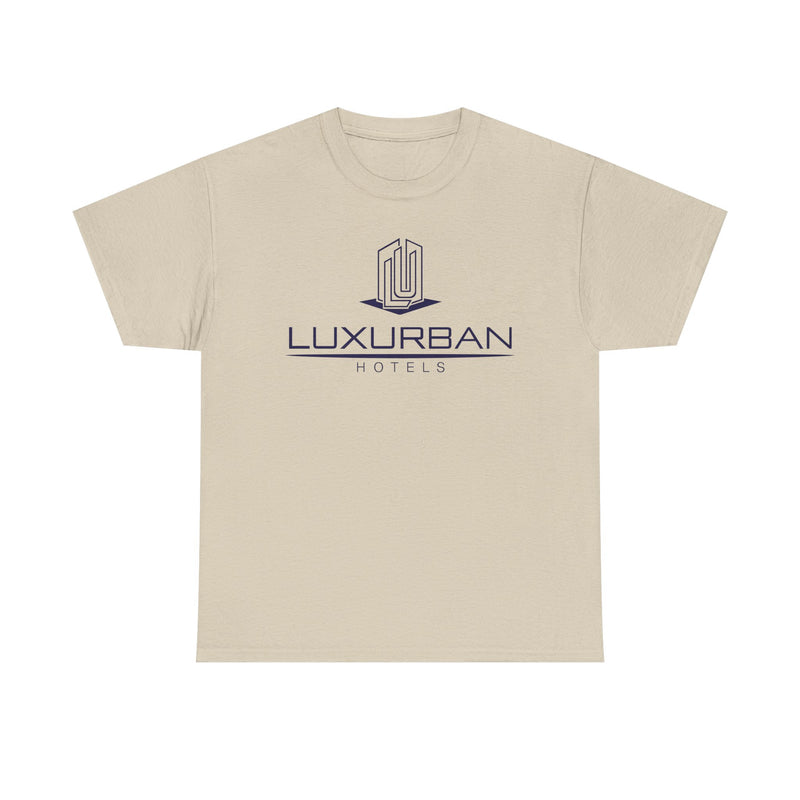 Load image into Gallery viewer, LuxUrban Hotels T-Shirt - Hospitality Industry Bankrupt Hotel Logo