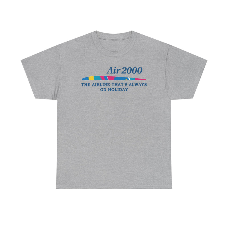 Load image into Gallery viewer, Air 2000 The Airline That's Always on Holiday Vintage Logo Aviation T-shirt