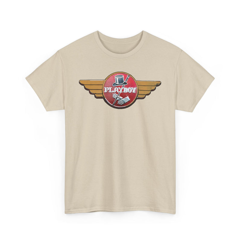 Load image into Gallery viewer, Playboy Golden Wings Classic Top Hat Emblem Rare Car T-shirt