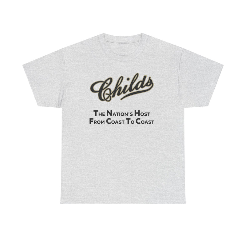 Load image into Gallery viewer, Childs Restaurants T-Shirt - American Casual Dining Industry Defunct Logo Tee