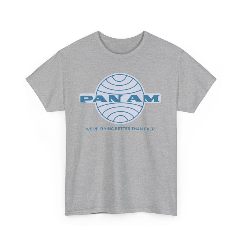 Load image into Gallery viewer, Pan Am Classic Blue Globe Logo Flying Better Than Ever T-shirt