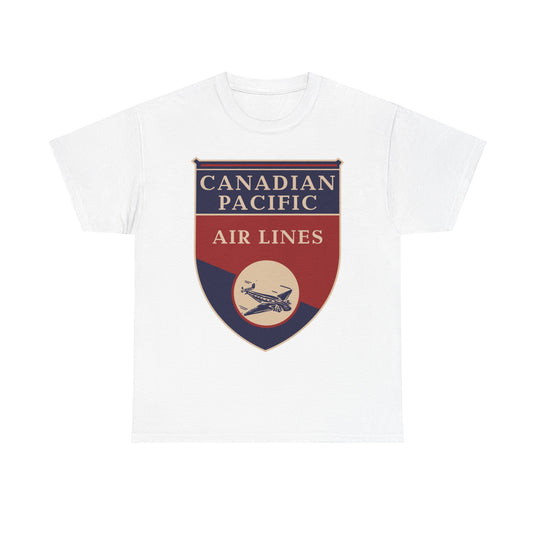 Canadian Pacific Airlines Blue Red Shield Vintage Aviation Collectible T-shirt