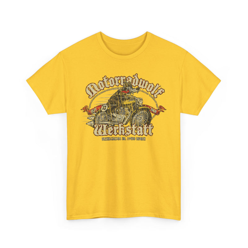 Load image into Gallery viewer, Motorradwolf Werkstatt 1968 Berlin Germany T-shirt