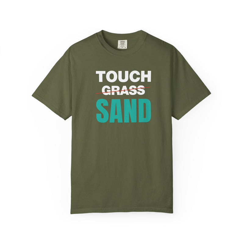 Load image into Gallery viewer, Touch Grass Sand Credit Card Points Miles Travel Teal T-shirt