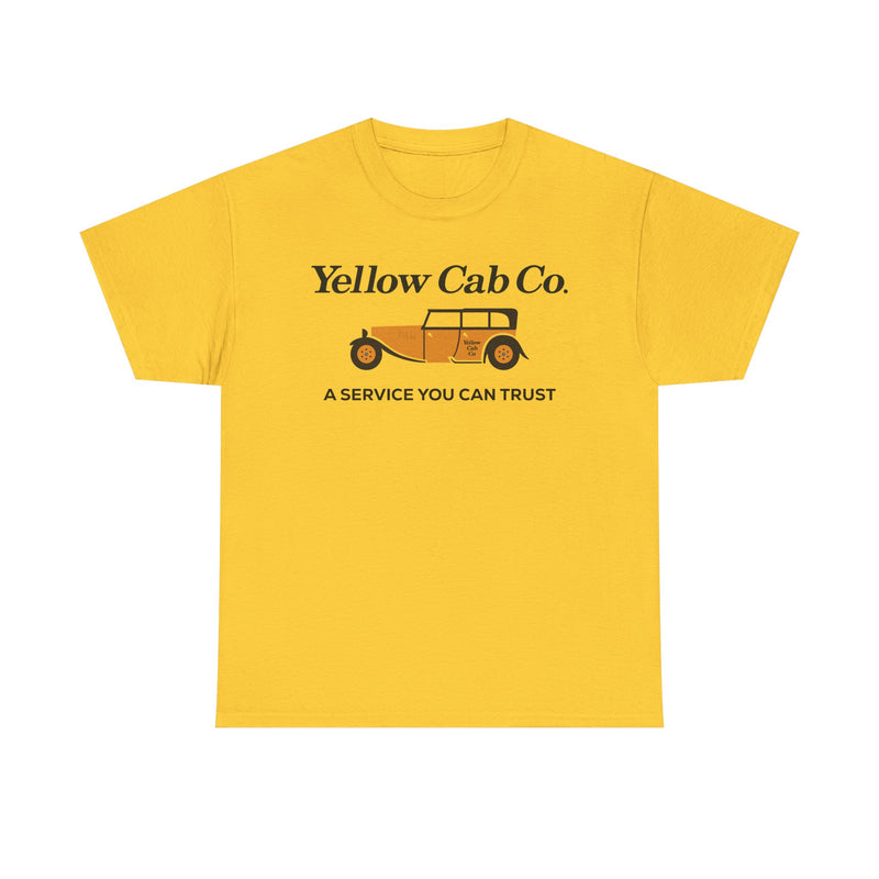 Load image into Gallery viewer, Yellow Cab Co A Service You Can Trust Vintage Taxi Logo Retro T-shirt