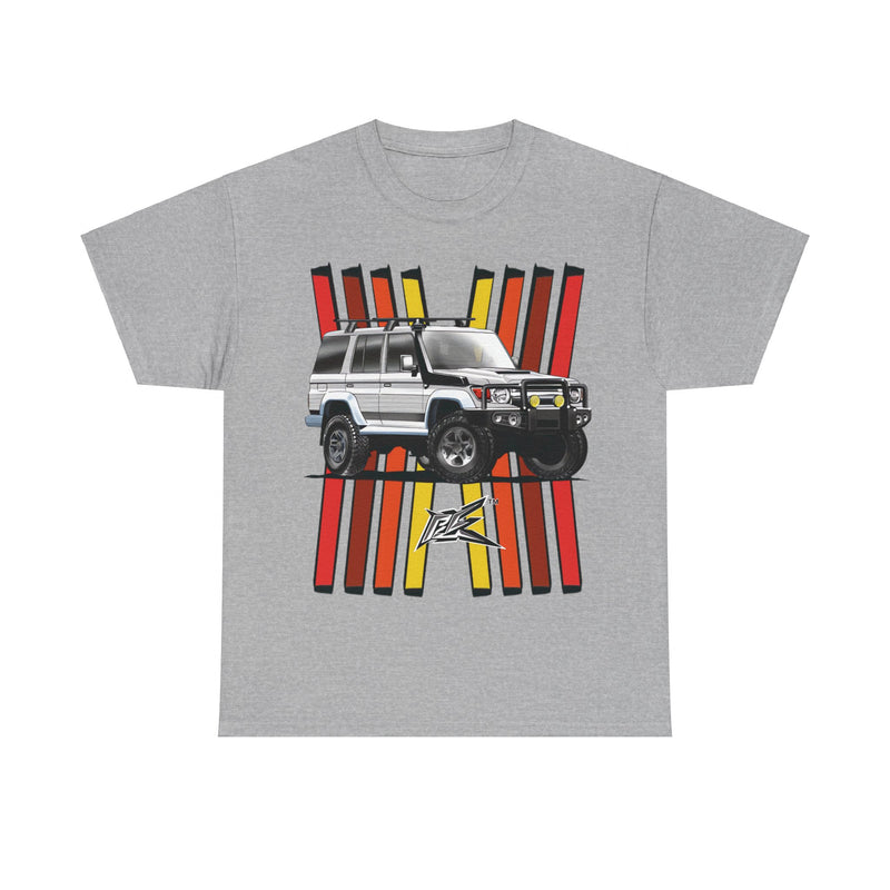 Load image into Gallery viewer, Toyota Land Cruiser LC76 Retro TRD Racing Banner Car T-shirt