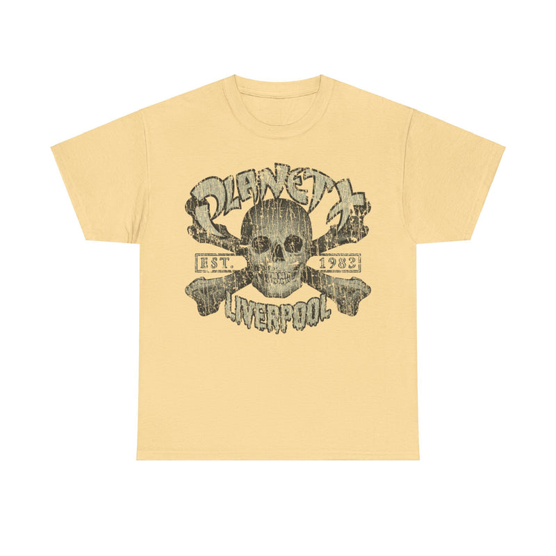 Load image into Gallery viewer, Planet X Liverpool Skull 1983 Nightclub Distressed Print T-shirt