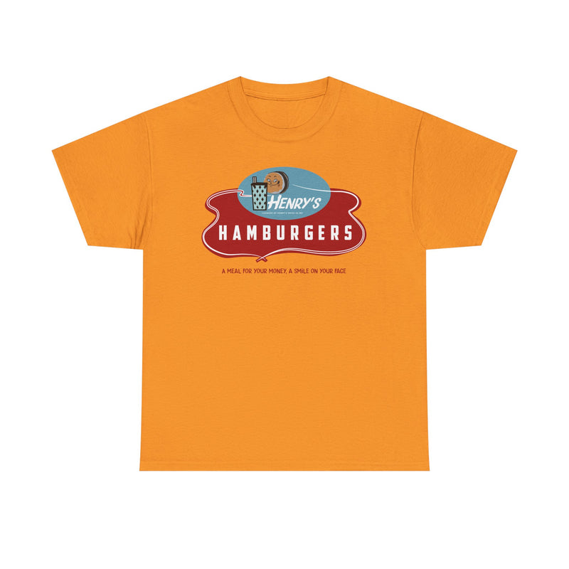 Load image into Gallery viewer, Henry's Hamburgers Vintage Drive-In Chain Restaurant Logo T-Shirt