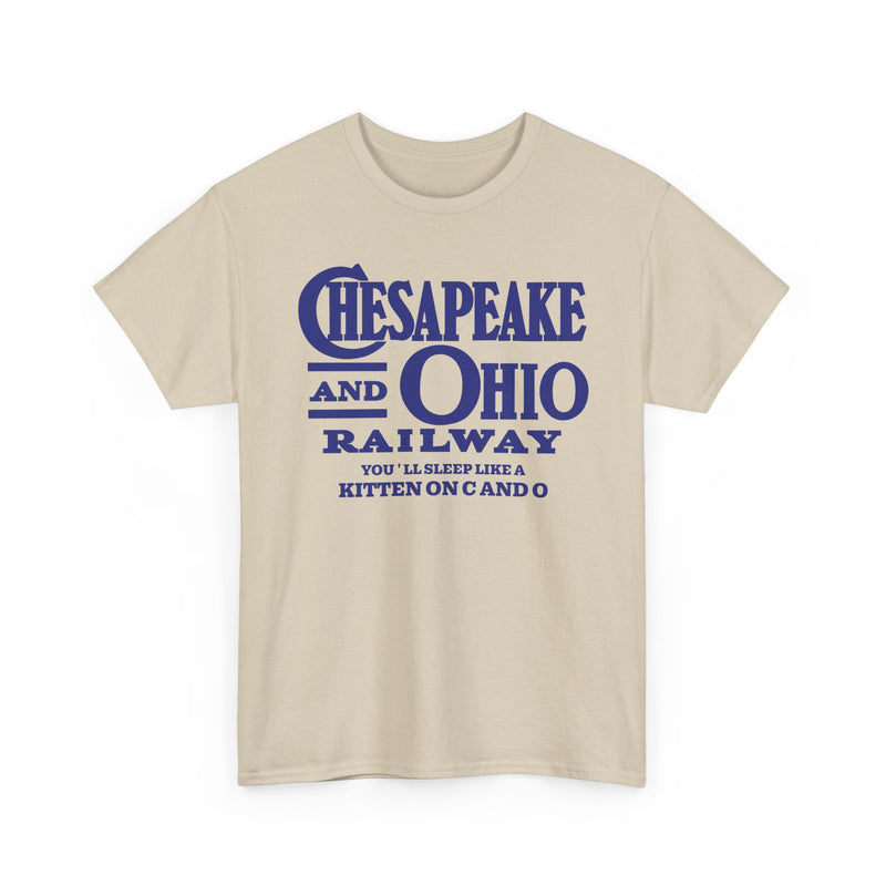 Load image into Gallery viewer, Chesapeake Ohio Railway Sleep Like Kitten Railroad Logo T-Shirt