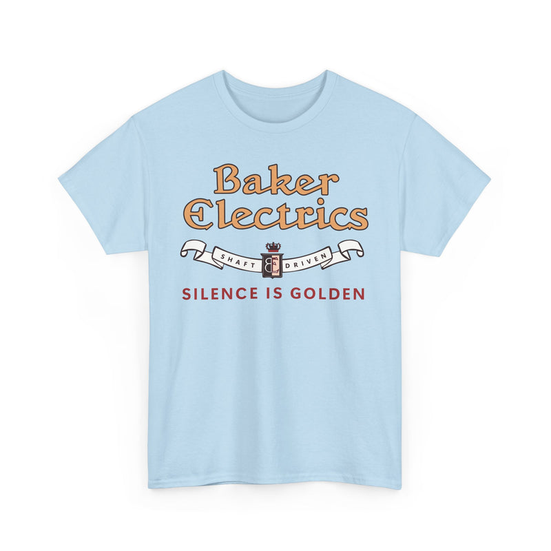 Load image into Gallery viewer, Baker Electrics Shaft Driven Silence is Golden Antique Car T-shirt