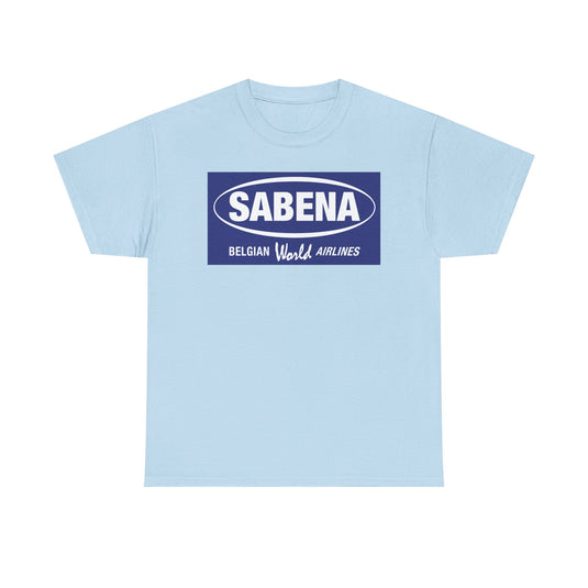 Sabena Belgian World Airlines Blue Oval Logo European Aviation T-shirt