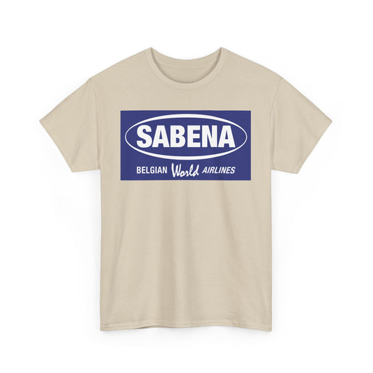 Sabena Belgian World Airlines Blue Oval Logo European Aviation T-shirt