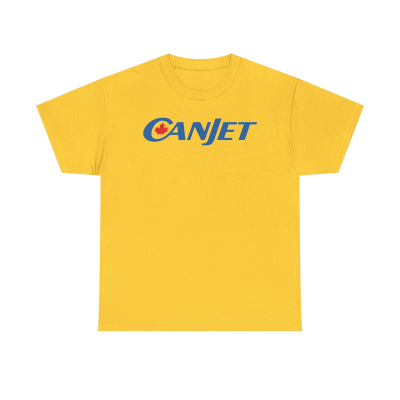Load image into Gallery viewer, CanJet Canadian Maple Leaf Blue Logo Aviation Memorabilia T-shirt