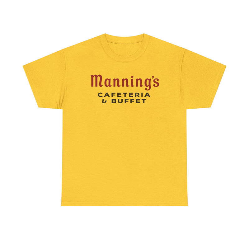 Load image into Gallery viewer, Manning's Cafeterias T-Shirt - Restaurant Industry Defunct Logo Tee