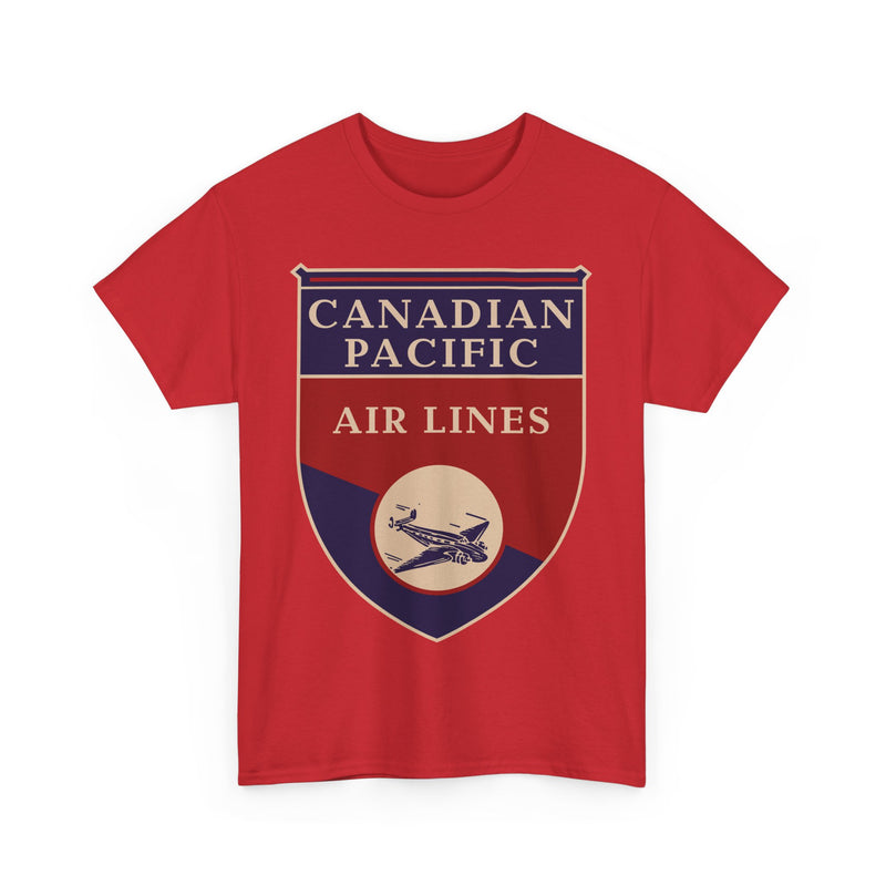 Load image into Gallery viewer, Canadian Pacific Airlines Blue Red Shield Vintage Aviation Collectible T-shirt