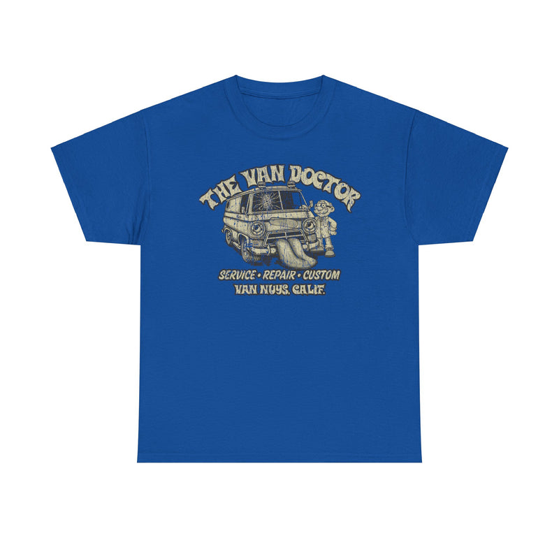 Load image into Gallery viewer, The Van Doctor 1971 Van Nuys California Service Auto Body Car Shop T-shirt