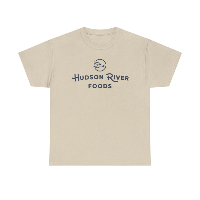 Load image into Gallery viewer, Hudson River Foods T-Shirt Defunct Food Company Bankrupt Logo Tee