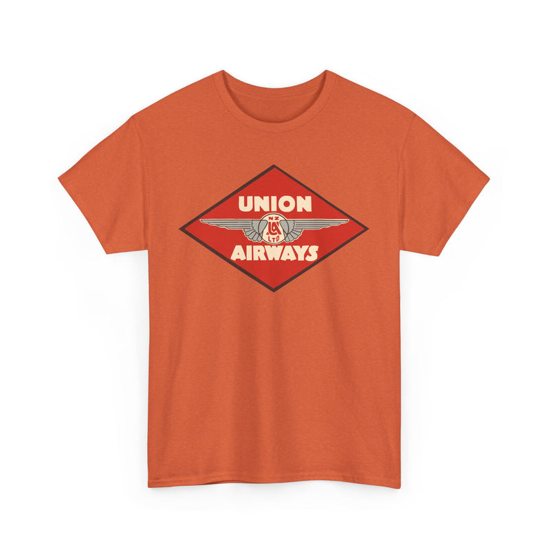 Load image into Gallery viewer, Union Airways NZ Red Diamond Winged Logo New Zealand Aviation T-shirt