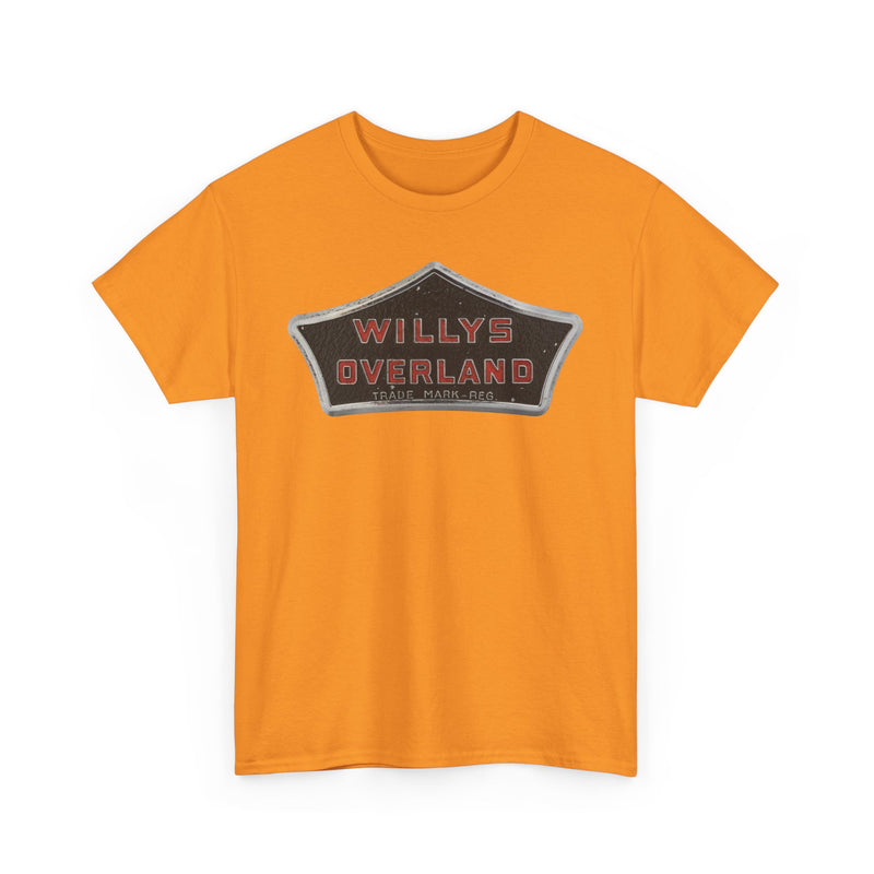 Load image into Gallery viewer, Willys Overland Trade Mark Reg Vintage Automobile Logo Collectible T-shirt