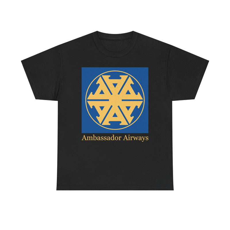 Load image into Gallery viewer, Ambassador Airways Blue Gold Emblem Classic UK Charter Airline T-shirt