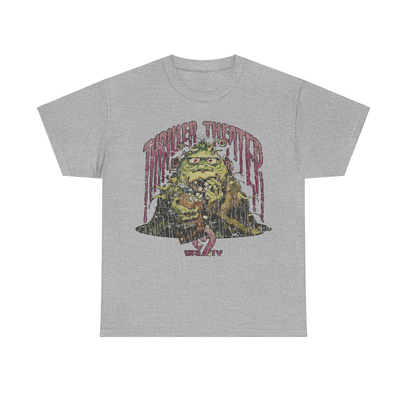 Load image into Gallery viewer, Thriller Theater Popcorn Monster 1971 TV Show Nostalgic T-shirt