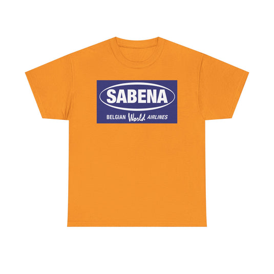 Sabena Belgian World Airlines Blue Oval Logo European Aviation T-shirt