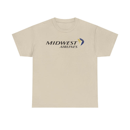 Midwest Airlines Classic Black Yellow Logo Aviation History Collectible T-shirt
