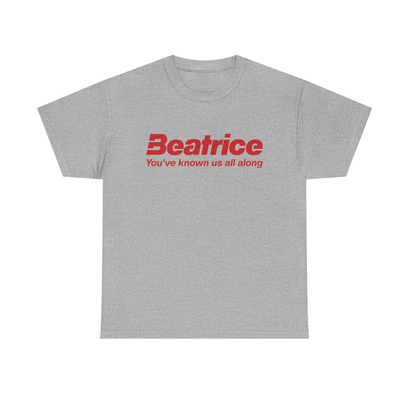 Load image into Gallery viewer, Beatrice T-Shirt - Youve Known Us All Along - Defunct Food Company