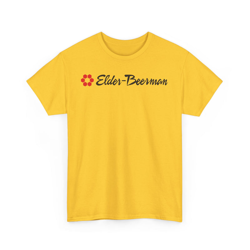 Load image into Gallery viewer, Elder-Beerman Red Hexagon Pattern Department Store Logo T-Shirt
