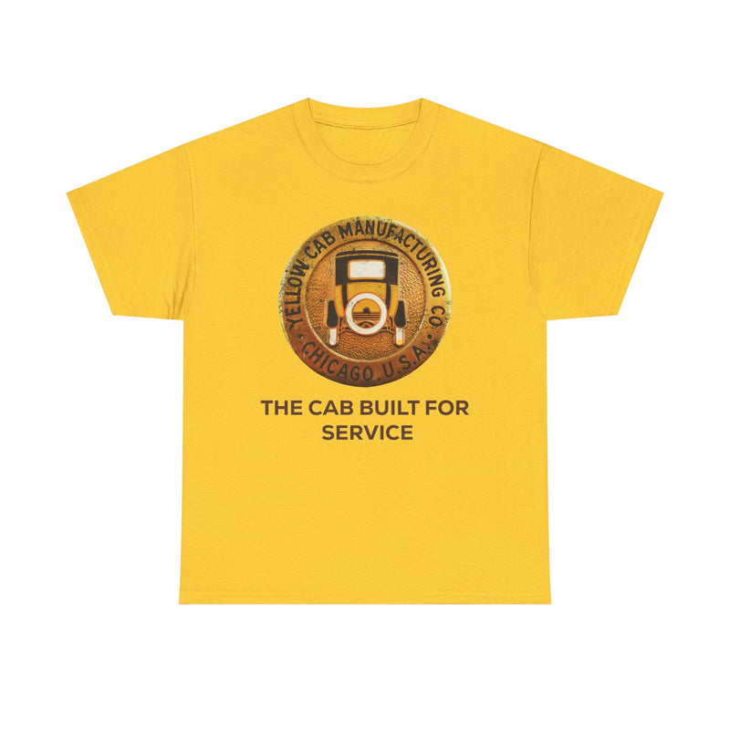 Load image into Gallery viewer, Yellow Cab Manufacturing Company The Cab Built For Service Chicago Illinois T-shirt