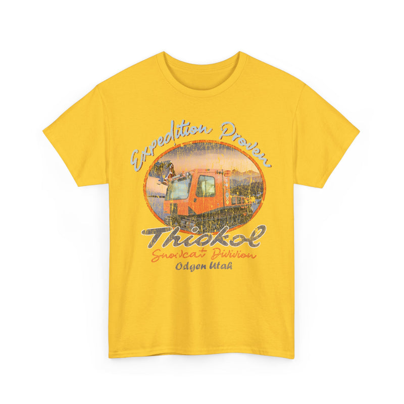 Load image into Gallery viewer, Thiokol Snowcat Division 1929 Ogden Utah Expedition Proven Snowmobile T-shirt