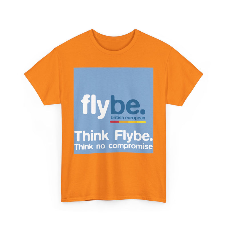 Load image into Gallery viewer, Flybe British European Think No Compromise Regional Airline Logo T-shirt
