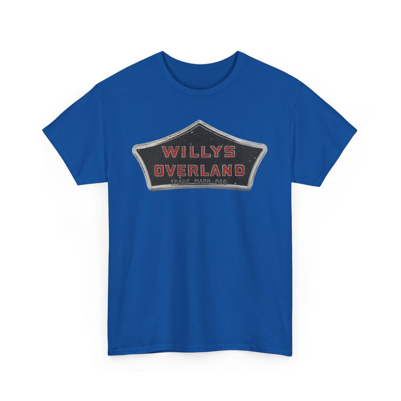 Load image into Gallery viewer, Willys Overland Trade Mark Reg Vintage Automobile Logo Collectible T-shirt