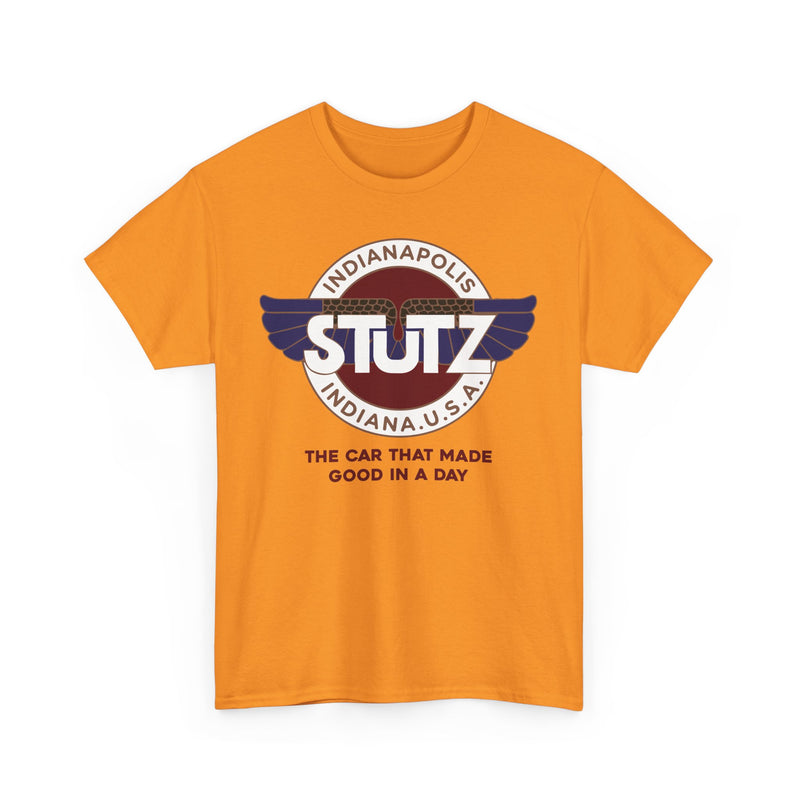 Load image into Gallery viewer, Stutz The Car That Made Good In A Day Indianapolis Logo T-shirt