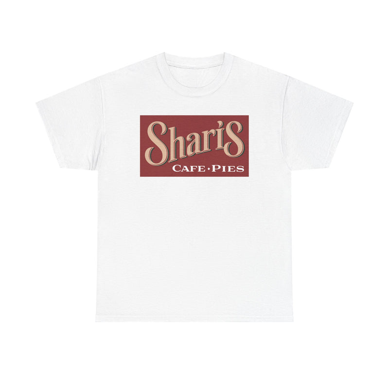 Load image into Gallery viewer, Sharis Cafe Pies T-Shirt - Restaurant Industry Defunct Logo Tee