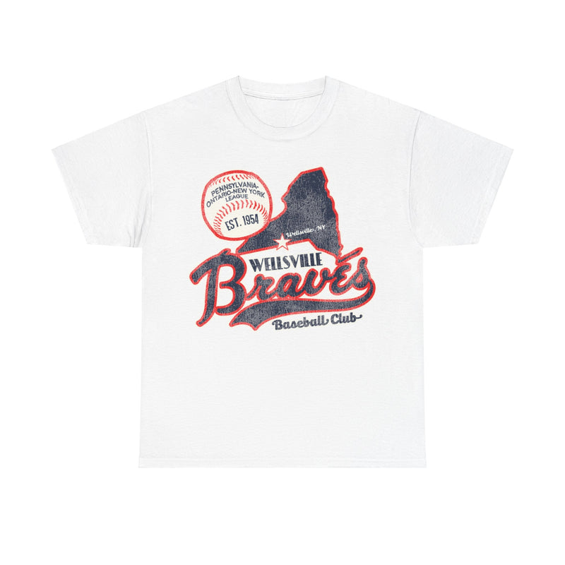 Load image into Gallery viewer, Wellsville Braves Nostalgic Retro Baseball Team T-shirt