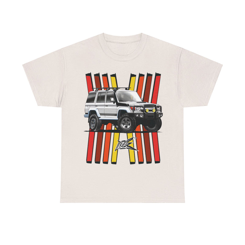 Load image into Gallery viewer, Toyota Land Cruiser LC76 Retro TRD Racing Banner Car T-shirt