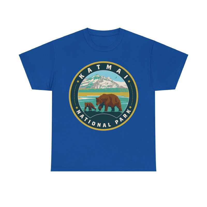 Load image into Gallery viewer, Katmai National Park Alaska Round Logo T-shirt