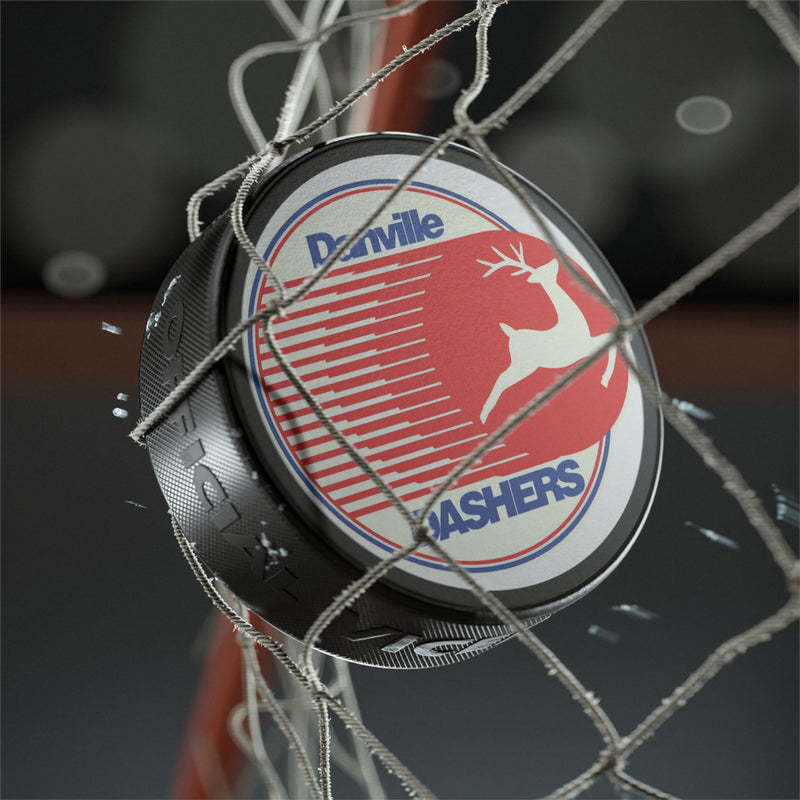 Load image into Gallery viewer, Danville Dashers Red Blue Logo Hockey Puck