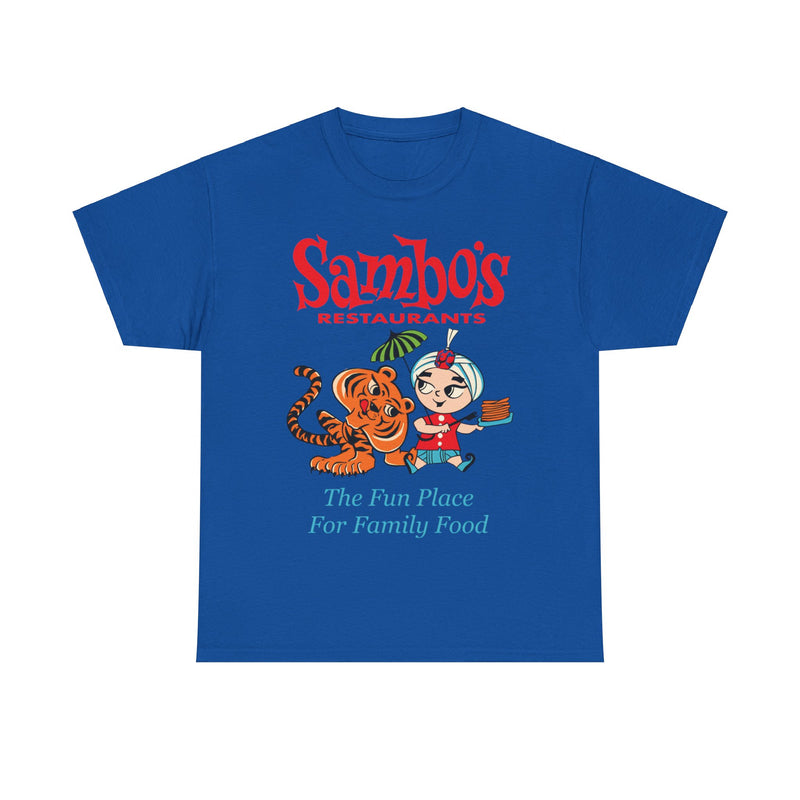 Load image into Gallery viewer, Sambos Fun Place for Family Food California Restaurant T-shirt
