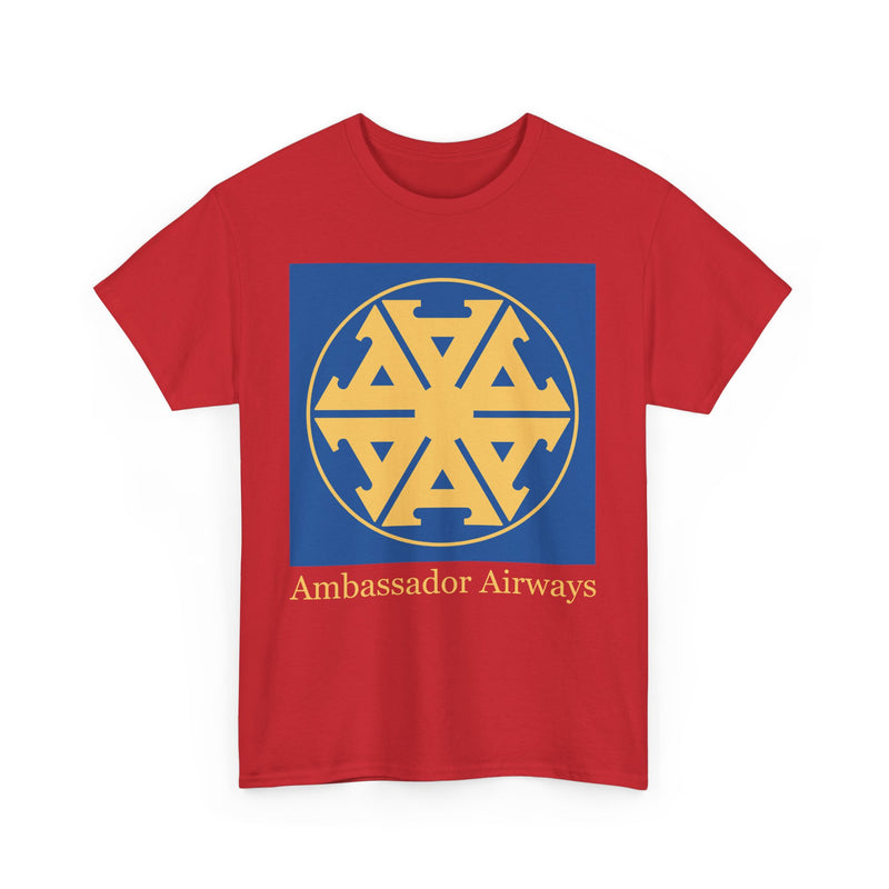 Load image into Gallery viewer, Ambassador Airways Blue Gold Emblem Classic UK Charter Airline T-shirt