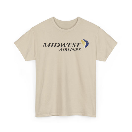 Midwest Airlines Classic Black Yellow Logo Aviation History Collectible T-shirt