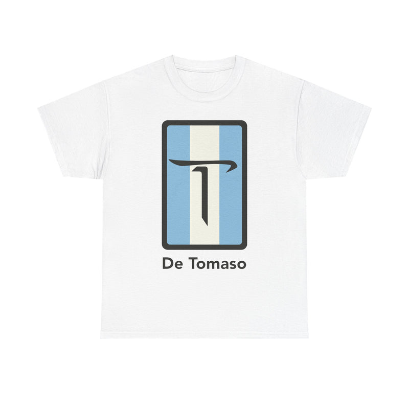 Load image into Gallery viewer, De Tomaso Italian Sports Car Manufacturer Blue Stripe T-shirt