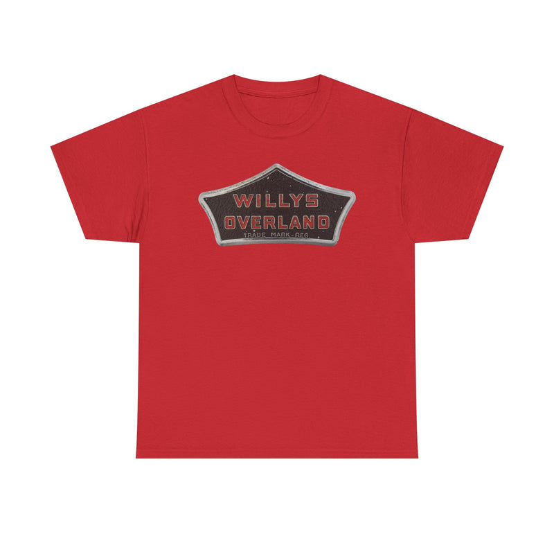 Load image into Gallery viewer, Willys Overland Trade Mark Reg Vintage Automobile Logo Collectible T-shirt