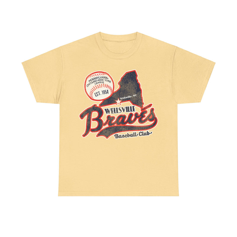 Load image into Gallery viewer, Wellsville Braves Nostalgic Retro Baseball Team T-shirt