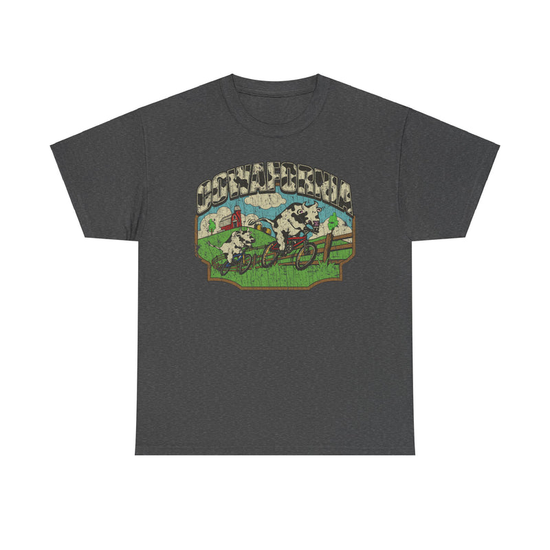 Load image into Gallery viewer, Cowafornia Cows Riding Bicycles California Milk T-shirt