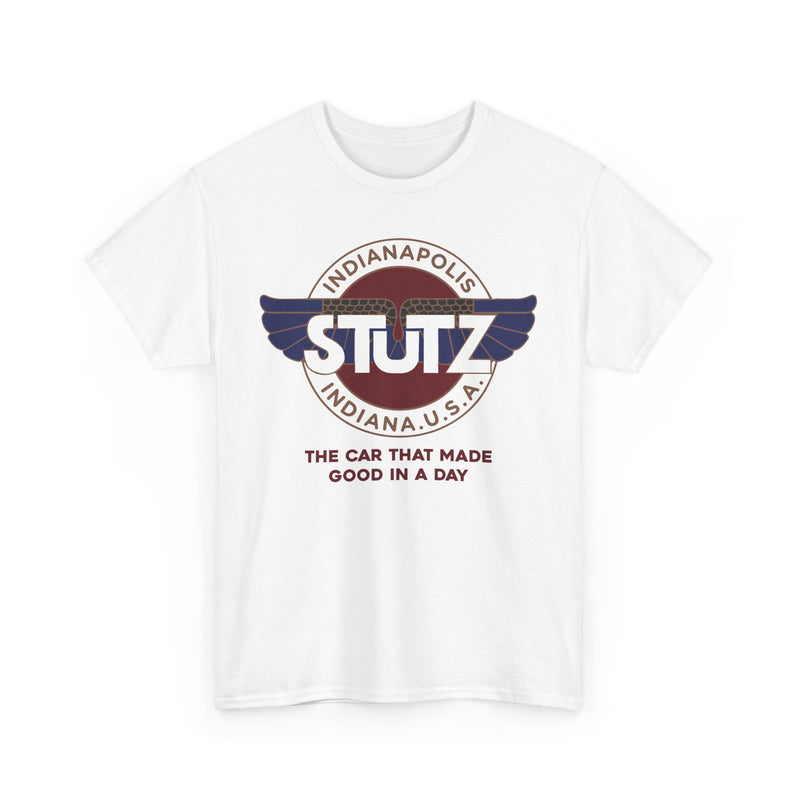 Load image into Gallery viewer, Stutz The Car That Made Good In A Day Indianapolis Logo T-shirt