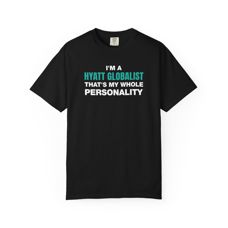 Load image into Gallery viewer, Hyatt Globalist Personality Credit Card Points Miles Travel Teal T-shirt
